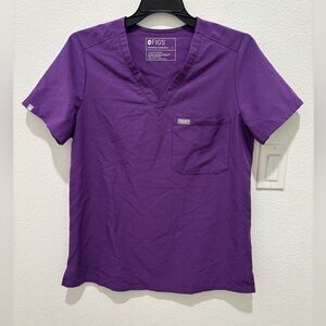Figs Vivid Purple V-Neck Scrub Top Small
